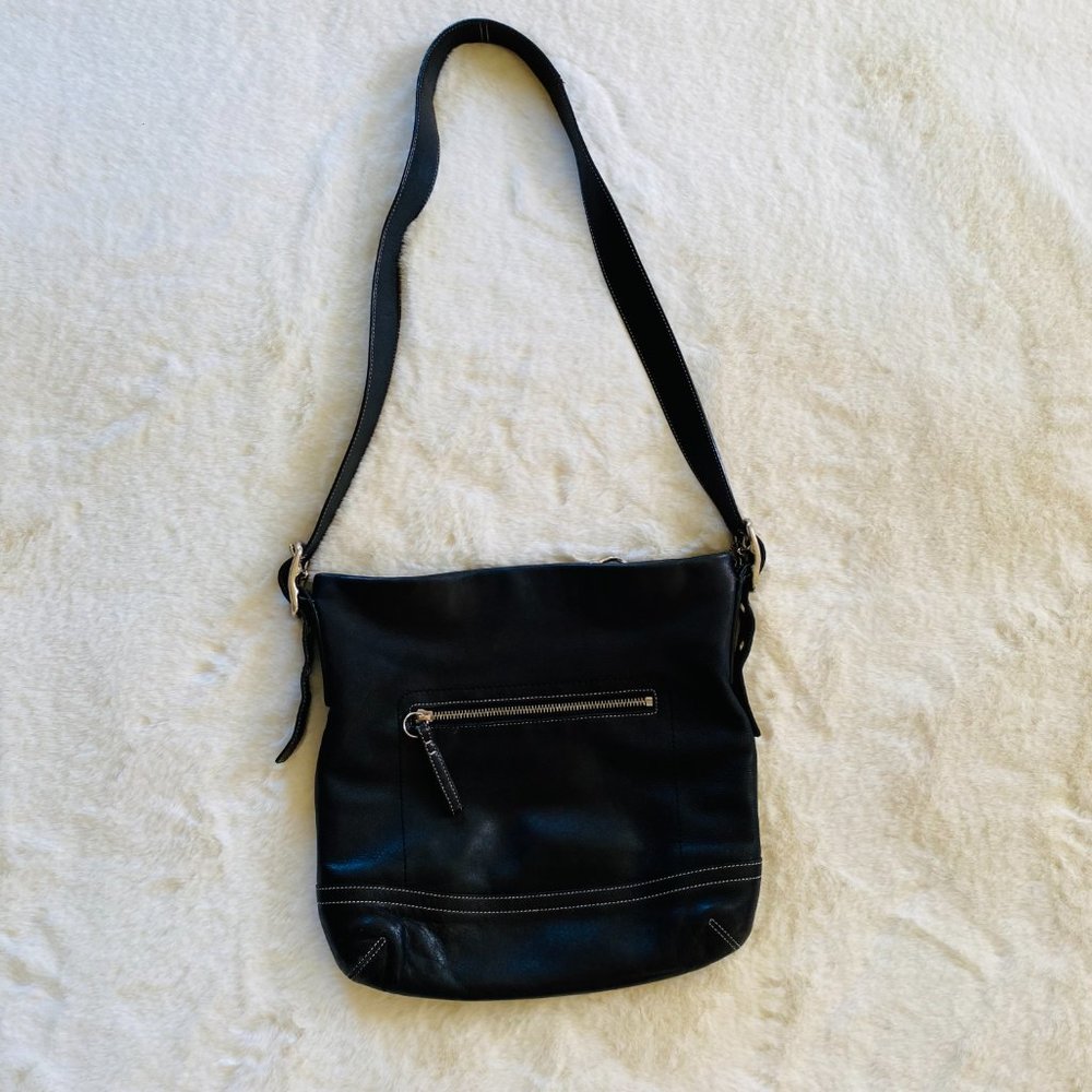 Coach black leather large crossbody purse - Picture 14 of 15